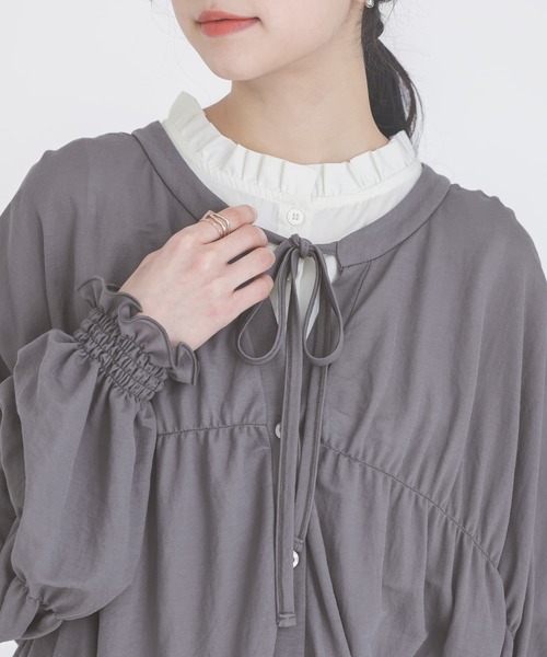 somari imagination（ソマリ イマジネーション）の「『シャーリングシアーカットソーカーディガン』（カーディガン/ボレロ・レディース・チャコール/ライトブルー・FREE）」の15枚目の写真