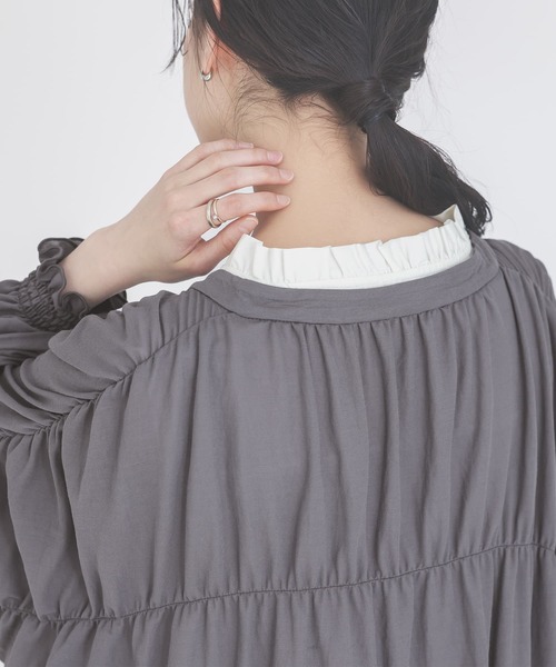 somari imagination（ソマリ イマジネーション）の「『シャーリングシアーカットソーカーディガン』（カーディガン/ボレロ・レディース・チャコール/ライトブルー・FREE）」の16枚目の写真