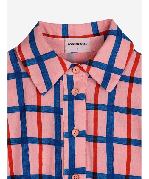BOBO CHOSES(ボボショーズ)の「Checked collar buttoned short playsuit(つなぎ/オールインワン・レディース・ピンク・S/M/XS)」の8枚目の写真