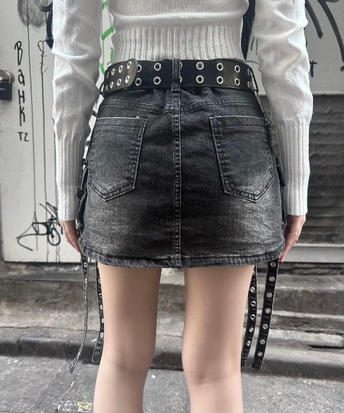 ［XU]デニムスカート　ストリートファッション XU（エックスユー）の「ストリートファッション XU エックスユー
