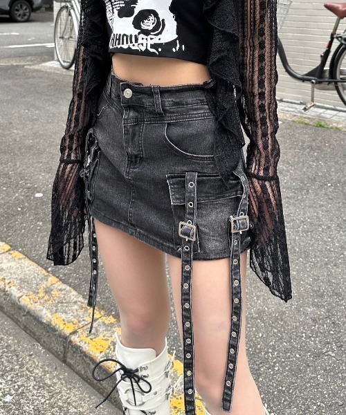 CUNE DDDCショルダーストラップスカート ネイビー CUNE DDDCショルダー