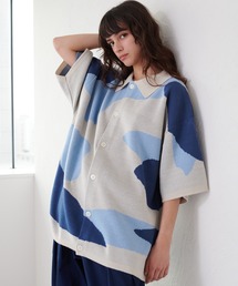 ONCILY | NUANCE PATTERN KNIT SHIRT CARDIGAN / ニュアンスニットシャツカーディガン(シャツ/ブラウス)