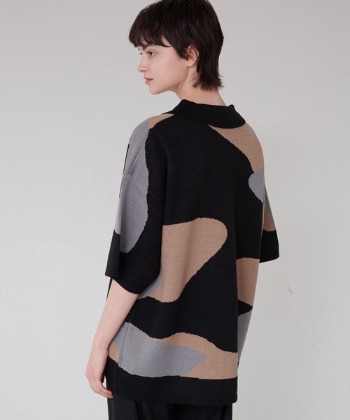 ONCILY（オンシェリー）の「NUANCE PATTERN KNIT SHIRT CARDIGAN / ニュアンスニットシャツカーディガン（シャツ/ブラウス・メンズ・ネイビー/ブラック/ブルー・MEDIUM/LARGE/SMALL）」の22枚目の写真