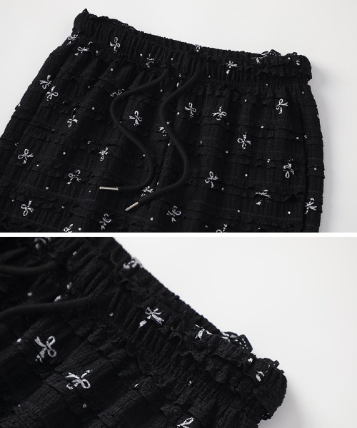N.s(エヌドットエス)の「リボンデザインティアードフリルパンツ(その他パンツ・レディース・ブラック/ベージュ・S/M/L)」の7枚目の写真