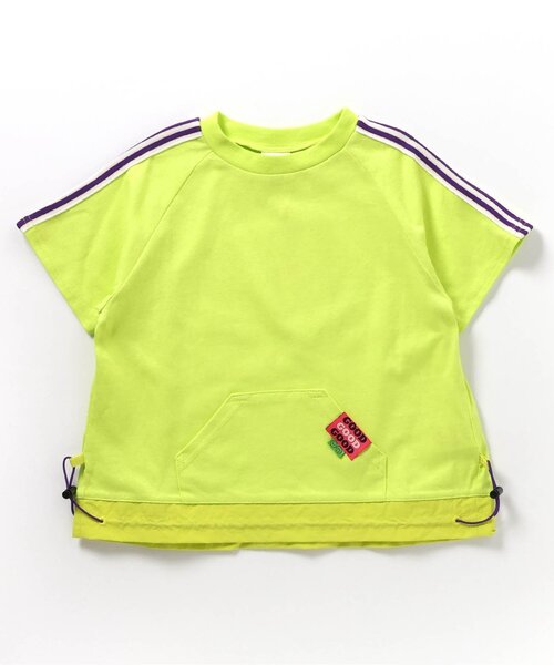 BREEZE(ブリーズ)の「裾絞りネオンTシャツ_一部WEB限定サイズ(Tシャツ/カットソー・キッズ・ブルー/ライム・150/140/130/120/110/100/90/80)」の1枚目の写真