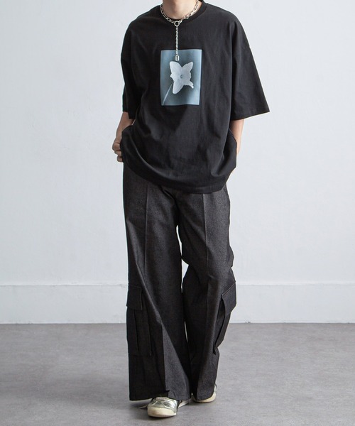 NILWAY(ニルウェイ)の「アンダーポケットフレアカーゴスラックス/アンダーポケットデザインフレア カーゴパンツ(カーゴパンツ・メンズ・ダークグレー/ライトグレー/ブラック・MEDIUM/LARGE/SMALL)」の15枚目の写真