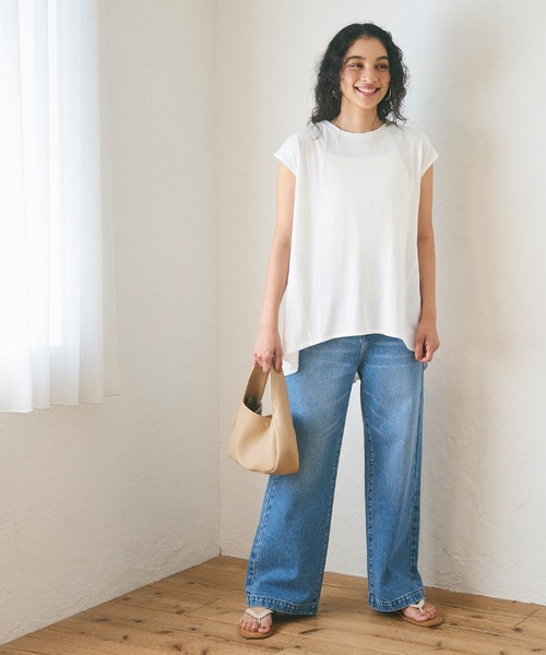 coca（coca）（コカ）の「【WEB限定セール】バックギャザーチュニックTシャツ（Tシャツ/カットソー・レディース・ブラック/ホワイト・M/L）」の12枚目の写真