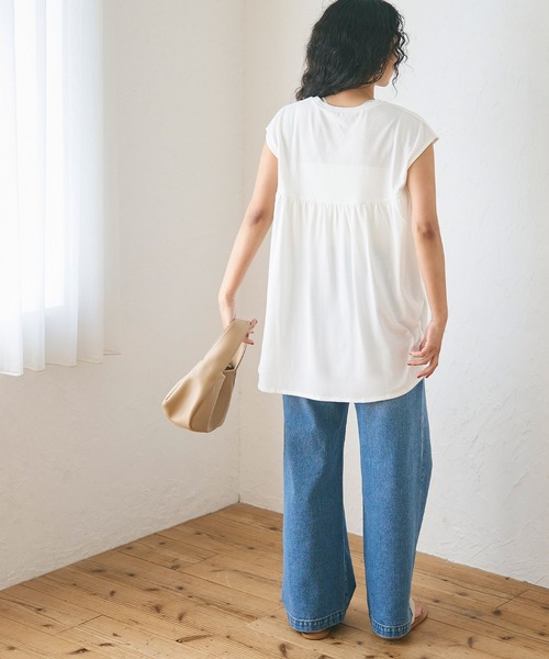 【関税込み】Rabanne ホワイト ギャザー Tシャツ ラナン RANAN 【NOT汗染み！】バックギャザーTシャツ （オフ