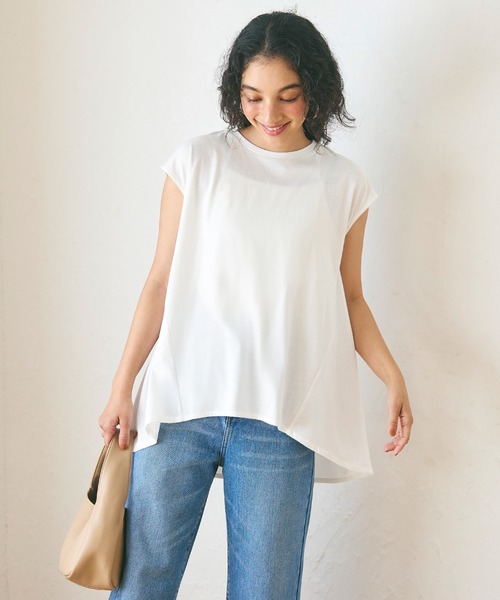 セール】バックギャザーチュニックTシャツ（Tシャツ/カットソー