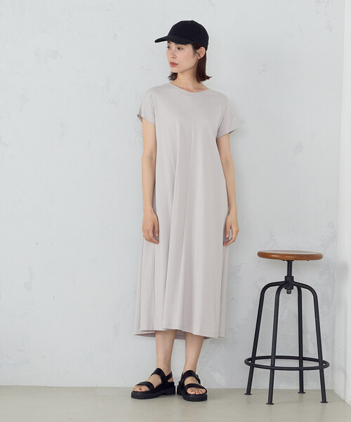 COMME CA ISM（コムサイズム）の「綿100％ バックデザイン 半袖 Ｔワンピース（ワンピース・レディース・モカ/ライトグレー/ターコイズブルー/ブラック・MEDIUM/LARGE）」の11枚目の写真