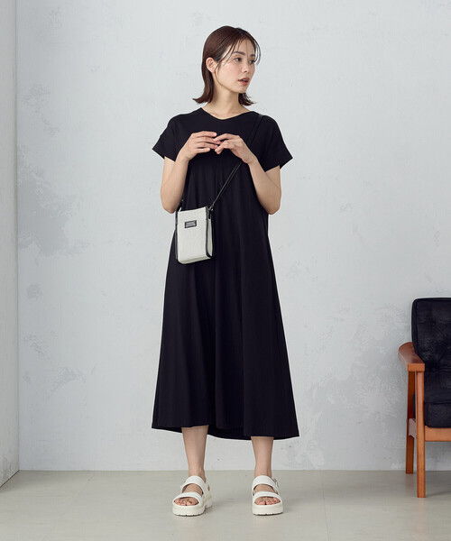 COMME CA ISM（コムサイズム）の「綿100％ バックデザイン 半袖 Ｔワンピース（ワンピース・レディース・モカ/ライトグレー/ターコイズブルー/ブラック・MEDIUM/LARGE）」の12枚目の写真