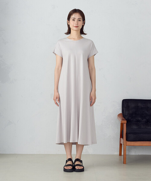 COMME CA ISM（コムサイズム）の「綿100％ バックデザイン 半袖 Ｔワンピース（ワンピース・レディース・モカ/ライトグレー/ターコイズブルー/ブラック・MEDIUM/LARGE）」の19枚目の写真
