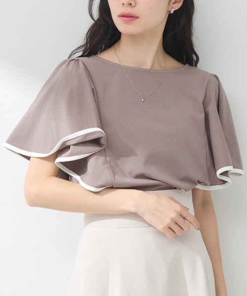 tシャツ C'est le Printempsフレアスリーブカットソー レディース 楽天市場】『異素材フレアスリーブカットソー』[n'OrLABEL T