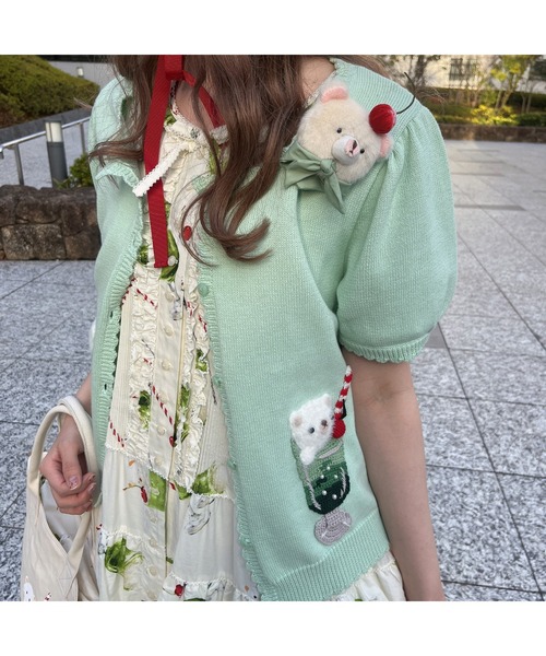 新品未使用品　タグ付き　ピンクハウス　クリームソーダ柄ミディアムワンピース PINK HOUSE（ピンクハウス）の「クリームソーダプリントミディ