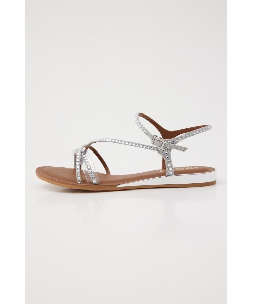 STACCATO(スタッカート)の「メタストーンクロスフラット(サンダル・レディース・シルバー・22.5cm/23cm/23.5cm/24cm/24.5cm)」の1枚目の写真