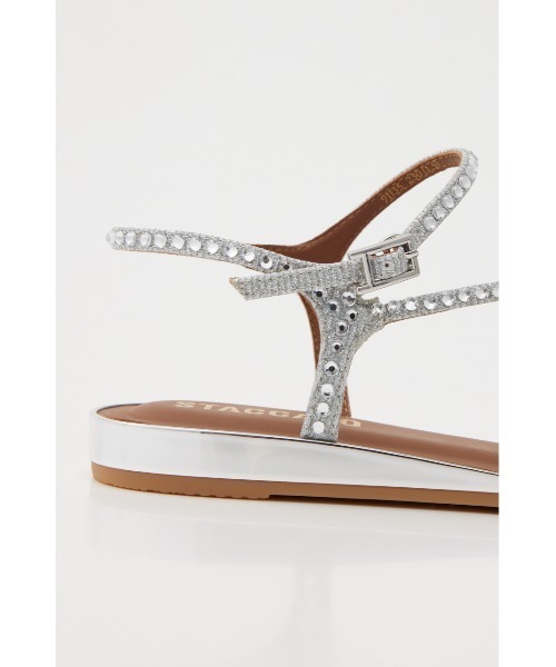STACCATO(スタッカート)の「メタストーンクロスフラット(サンダル・レディース・シルバー・22.5cm/23cm/23.5cm/24cm/24.5cm)」の2枚目の写真