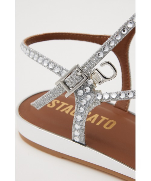 STACCATO(スタッカート)の「メタストーンクロスフラット(サンダル・レディース・シルバー・22.5cm/23cm/23.5cm/24cm/24.5cm)」の4枚目の写真