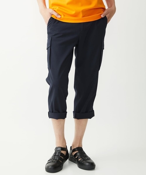 MK MICHEL KLEIN HOMME （エムケーミッシェルクランオム）の「【ラスト１/残りわずか/在庫限り】クロップドカーゴパンツ / シャリポリストレッチ（カーゴパンツ・メンズ・グレー/ライトカーキ/ネイビー・50/48/46）」の3枚目の写真