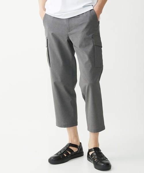 MK MICHEL KLEIN HOMME （エムケーミッシェルクランオム）の「【ラスト１/残りわずか/在庫限り】クロップドカーゴパンツ / シャリポリストレッチ（カーゴパンツ・メンズ・グレー/ライトカーキ/ネイビー・50/48/46）」の13枚目の写真