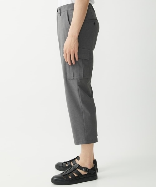 MK MICHEL KLEIN HOMME （エムケーミッシェルクランオム）の「【ラスト１/残りわずか/在庫限り】クロップドカーゴパンツ / シャリポリストレッチ（カーゴパンツ・メンズ・グレー/ライトカーキ/ネイビー・50/48/46）」の15枚目の写真