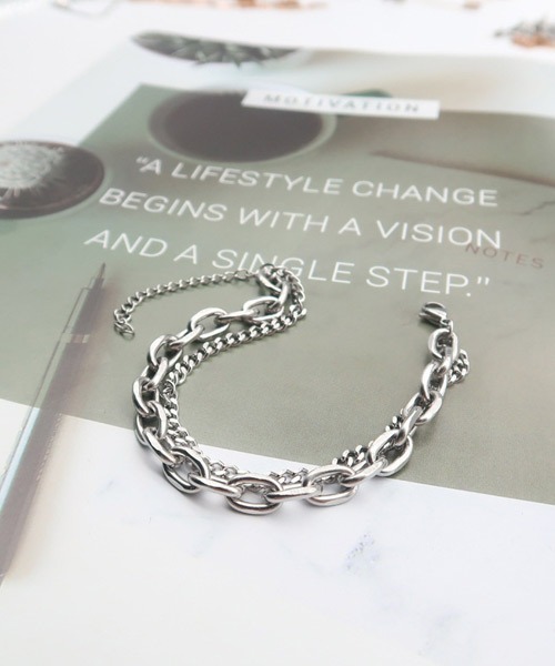 Ressaca（レサーカ）の「シルバー2連チェーンブレスレット（ブレスレット・メンズ・シルバー・FREE）」の4枚目の写真