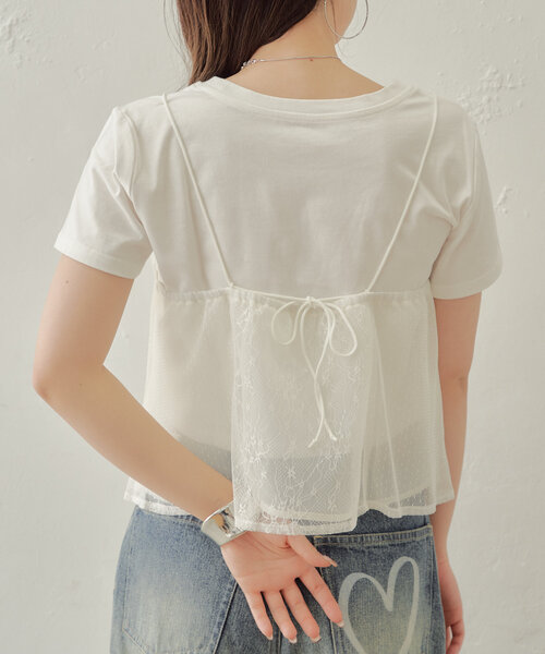 Chico(チコ)の「コルセットキャミ+インナーセットT(Tシャツ/カットソー・レディース・ホワイト系その他2/ホワイト/グレー系その他2・FREE)」の5枚目の写真