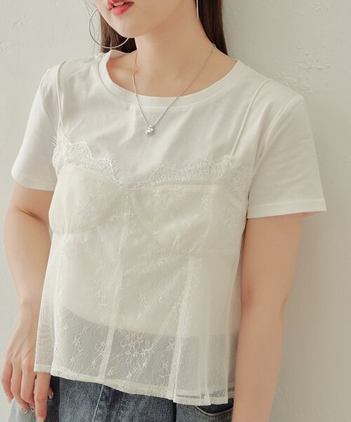 【新品タグ付】ニット キャミ コルセット セール】コルセットキャミ+インナーセットT（Tシャツ/カットソー