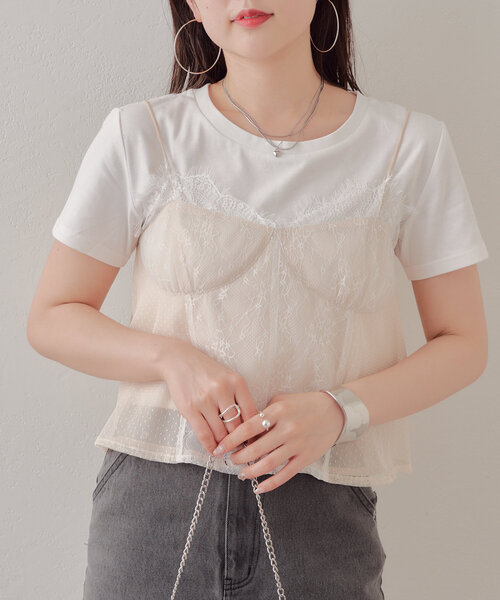 セール】コルセットキャミ+インナーセットT（Tシャツ/カットソー