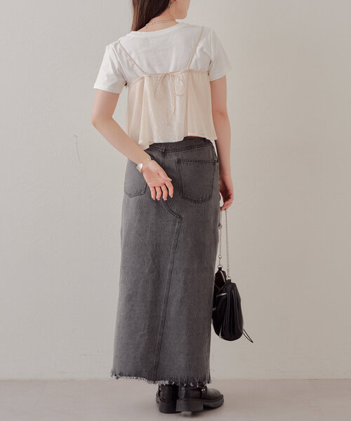 Chico(チコ)の「コルセットキャミ+インナーセットT(Tシャツ/カットソー・レディース・ホワイト系その他2/ホワイト/グレー系その他2・FREE)」の20枚目の写真