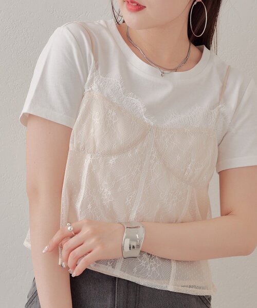Chico(チコ)の「コルセットキャミ+インナーセットT(Tシャツ/カットソー・レディース・ホワイト系その他2/ホワイト/グレー系その他2・FREE)」の21枚目の写真
