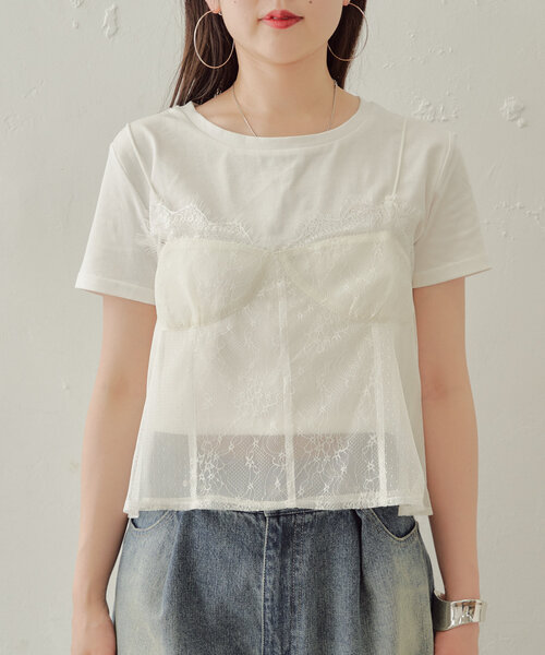 セール】コルセットキャミ+インナーセットT（Tシャツ/カットソー