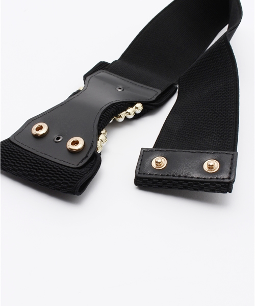 Dorry Doll（ドリードール）の「パール付きリボンモチーフ ゴムベルト（ベルト・レディース・ブラック×ゴールド/ブラック×シルバー・FREE）」の5枚目の写真