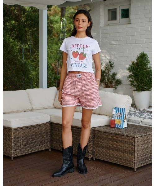 BITTER CELLS（ビターセルズ）の「BITTER CELLS／BERRY Tシャツ（Tシャツ/カットソー・レディース・ホワイト/ピンク/ブラック・SMALL）」の21枚目の写真