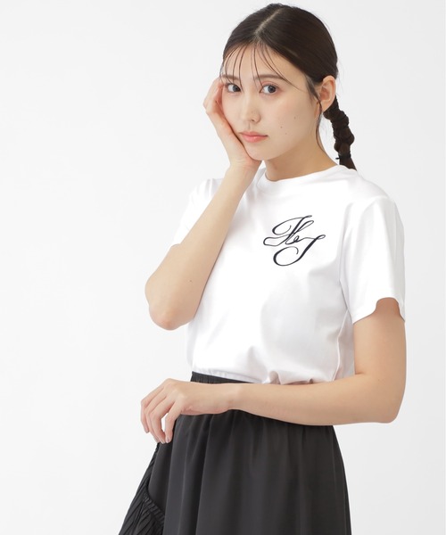 JILL by JILL STUART(ジルバイジルスチュアート)の「◇フロッキーエンブレムプリントTシャツ(Tシャツ/カットソー・レディース・ピンク/ホワイト系その他/ホワイト・FREE)」の18枚目の写真