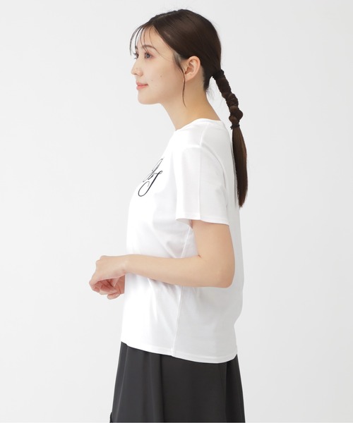 JILL by JILL STUART(ジルバイジルスチュアート)の「◇フロッキーエンブレムプリントTシャツ(Tシャツ/カットソー・レディース・ピンク/ホワイト系その他/ホワイト・FREE)」の19枚目の写真