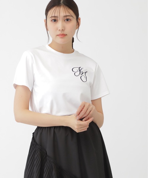 JILL by JILL STUART(ジルバイジルスチュアート)の「◇フロッキーエンブレムプリントTシャツ(Tシャツ/カットソー・レディース・ピンク/ホワイト系その他/ホワイト・FREE)」の21枚目の写真