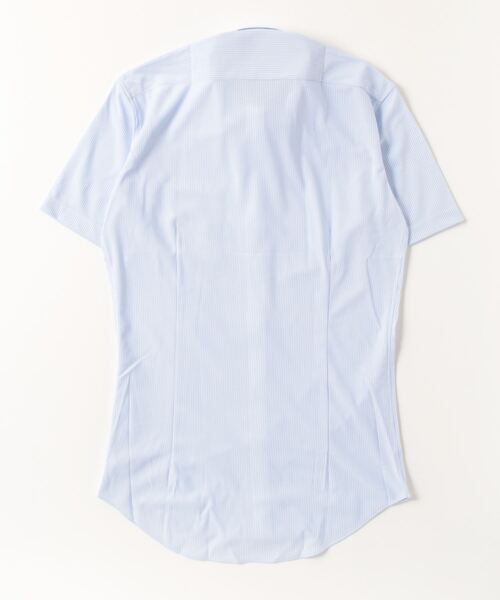 TOKYO SHIRTS（トウキョウシャツ）の「形態安定ノーアイロン ボタンダウン 半袖ニットビジネスワイシャツ（ビジネスシャツ・メンズ・ブルー・首回り39cm/首回り41cm/首回り42cm/首回り43cm/首回り37cm）」の7枚目の写真