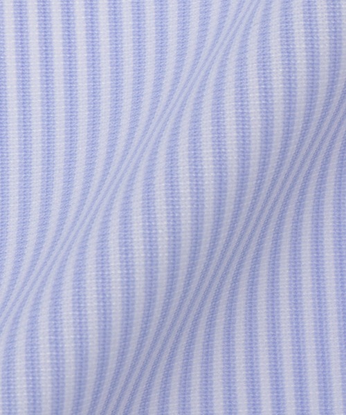 TOKYO SHIRTS（トウキョウシャツ）の「形態安定ノーアイロン ボタンダウン 半袖ニットビジネスワイシャツ（ビジネスシャツ・メンズ・ブルー・首回り39cm/首回り41cm/首回り42cm/首回り43cm/首回り37cm）」の5枚目の写真