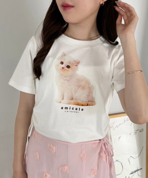 one after another NICE CLAUP(ワンアフターアナザーナイスクラップ)の「サイドドロストアソートTシャツ(Tシャツ/カットソー・レディース・ホワイト系その他/ピンク系その他/スミクロ/ホワイト系その他2/ピンク系その他2/ピンク/オフホワイト/イエロー/ホワイト・FREE)」の1枚目の写真