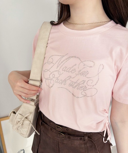 one after another NICE CLAUP(ワンアフターアナザーナイスクラップ)の「サイドドロストアソートTシャツ(Tシャツ/カットソー・レディース・ホワイト系その他/ピンク系その他/スミクロ/ホワイト系その他2/ピンク系その他2/ピンク/オフホワイト/イエロー/ホワイト・FREE)」の9枚目の写真