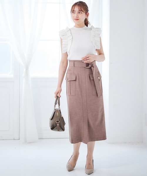 12Twelve Agenda（トゥエルブ　アジェンダ）の「スパンコールラメギャザースリーブニットプルオーバー（Tシャツ/カットソー・レディース・ブルー/ピンクベージュ/オフホワイト・M）」の8枚目の写真