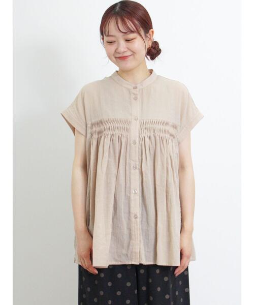 Samansa Mos2（サマンサ モスモス）の「ピンタックフレンチスリーブブラウス（シャツ/ブラウス・レディース・グリーン/ピンク/ベージュ/ブラック・F）」の18枚目の写真