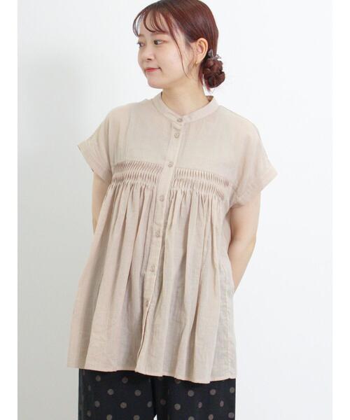 Samansa Mos2（サマンサ モスモス）の「ピンタックフレンチスリーブブラウス（シャツ/ブラウス・レディース・グリーン/ピンク/ベージュ/ブラック・F）」の19枚目の写真