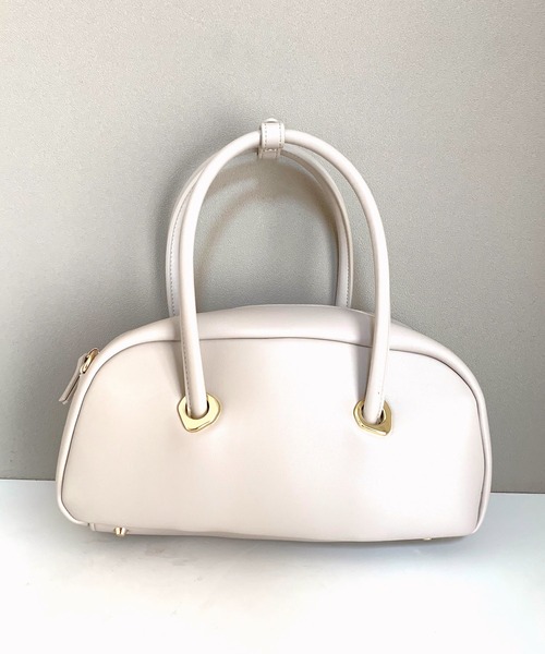 Casselini（キャセリーニ）の「Eyelet wide boston（ボストンバッグ・レディース・ダークグリーン/アイボリー・MEDIUM）」の4枚目の写真