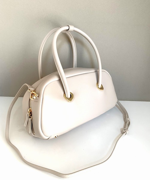 Casselini（キャセリーニ）の「Eyelet wide boston（ボストンバッグ・レディース・ダークグリーン/アイボリー・MEDIUM）」の5枚目の写真