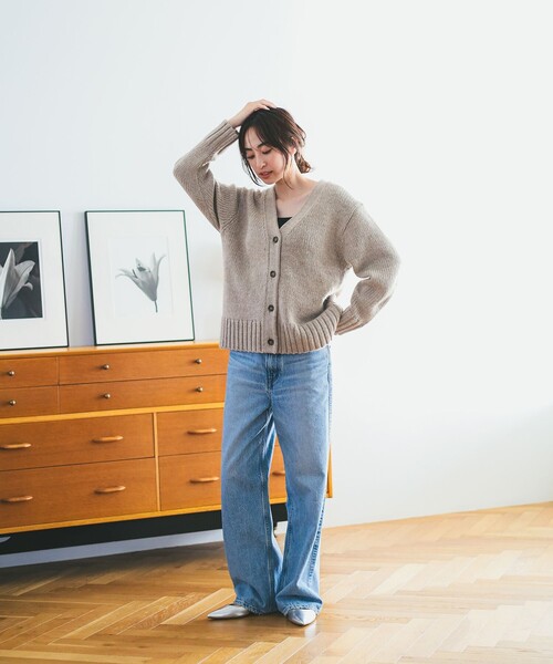 B:MING by BEAMS(ビーミングバイビームス)の「エドワード Vネック ニット カーディガン(カーディガン/ボレロ・レディース・ライトグレー/ブラック/ブラウン系その他/レッド・ONE SIZE)」の13枚目の写真