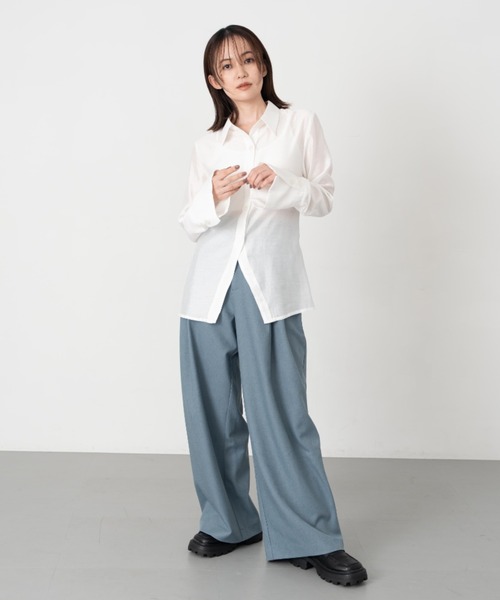 【Formeque】フロントスリットシアーシャツ（シャツ/ブラウス）｜Formeque（フォルミーク）