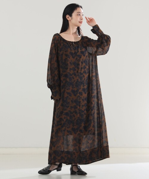 【セール】AK+1 / シフォン フラワー ワンピース（ワンピース）｜Demi-Luxe BEAMS（デミルクス ビームス）