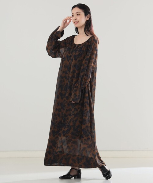 【セール】AK+1 / シフォン フラワー ワンピース（ワンピース）｜Demi-Luxe BEAMS（デミルクス ビームス）