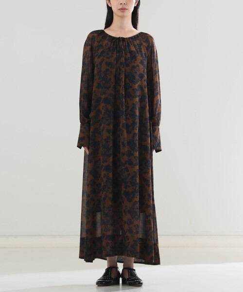 【セール】AK+1 / シフォン フラワー ワンピース（ワンピース）｜Demi-Luxe BEAMS（デミルクス ビームス）